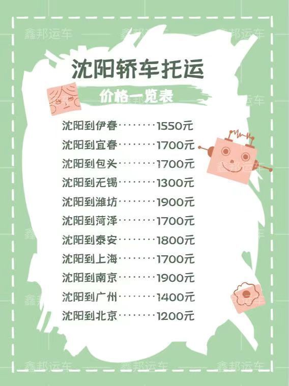 轎車托運價格一覽表，輕松出行新選擇！